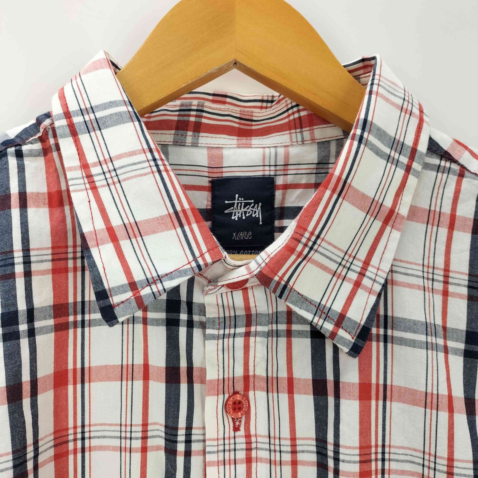 ステューシー Stussy 紺タグ 半袖チェックシャツ メンズ import