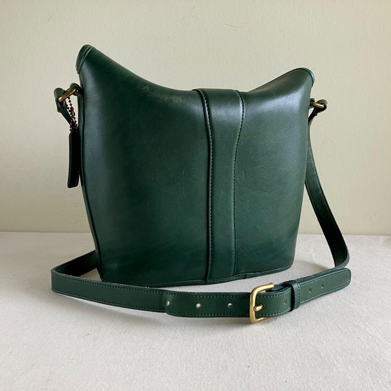 Vintage Coach Canterbury Bag Bottle Green Leather Shoulder Bag