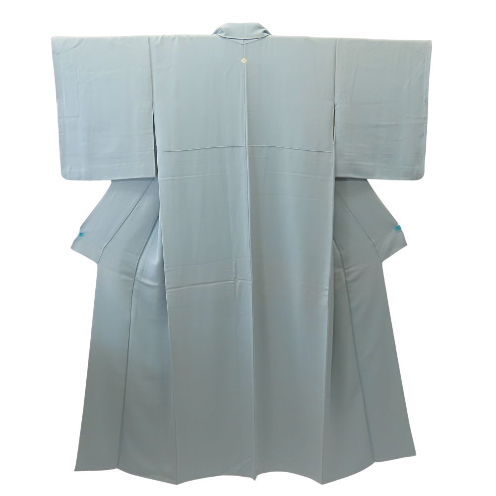 色無地 正絹 金銀糸除く ブルーグレー 一つ紋 お洒落 和装 呉服 和服 きもの レディース 女性