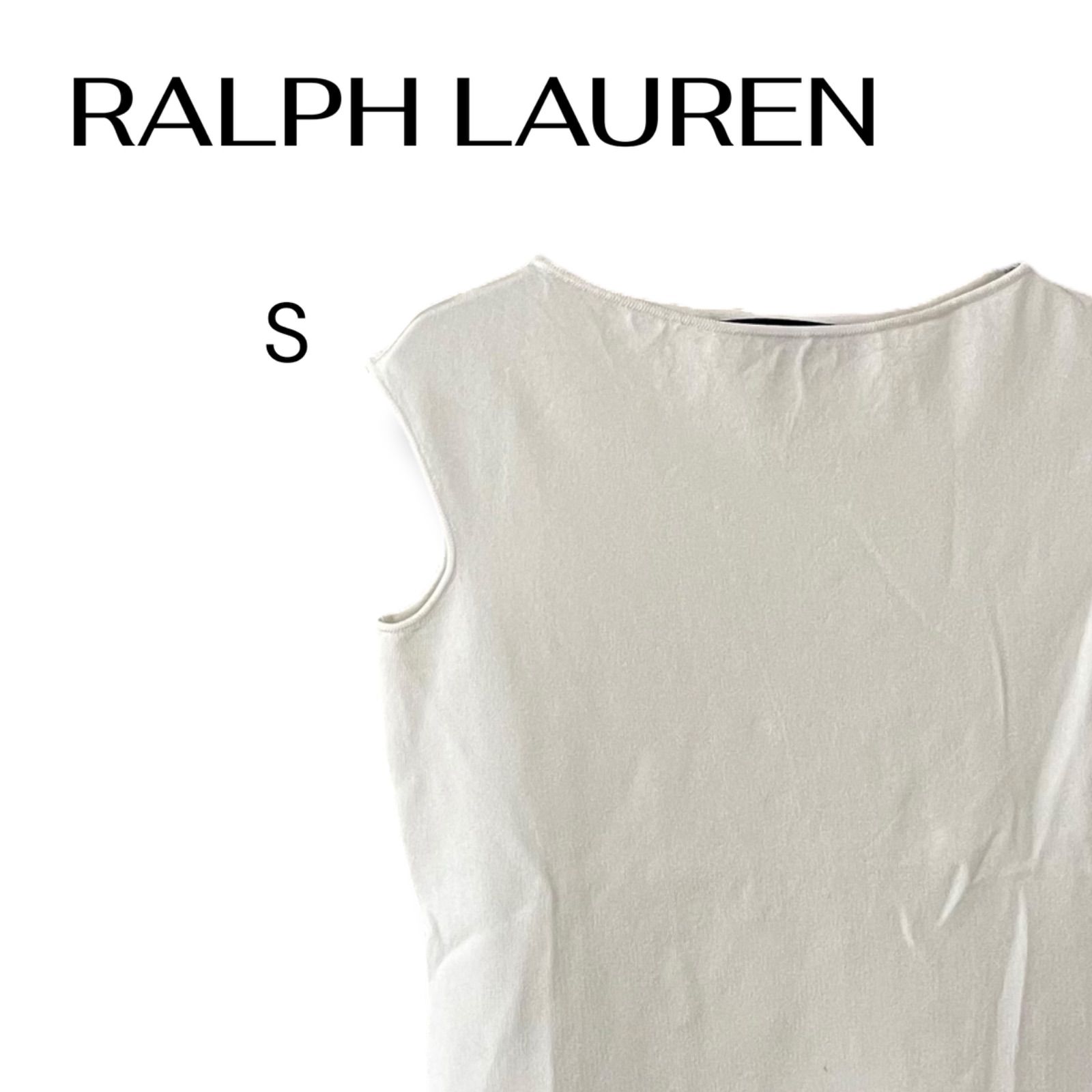 RALPH LAUREN ラルフローレン オフホワイト ノースリーブトップス 