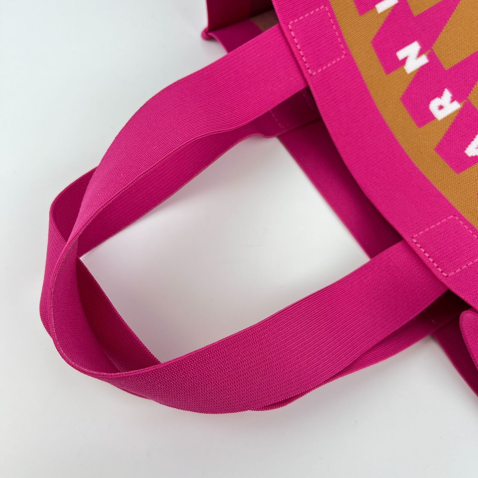 MARNI マルニ 千鳥格子 ハンドバッグ キャンバス ピンク ブラウン  