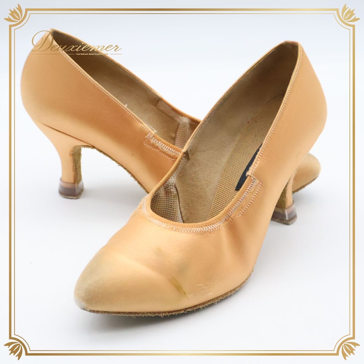 KENT ゴールド 社交ダンスシューズ 中ヒール