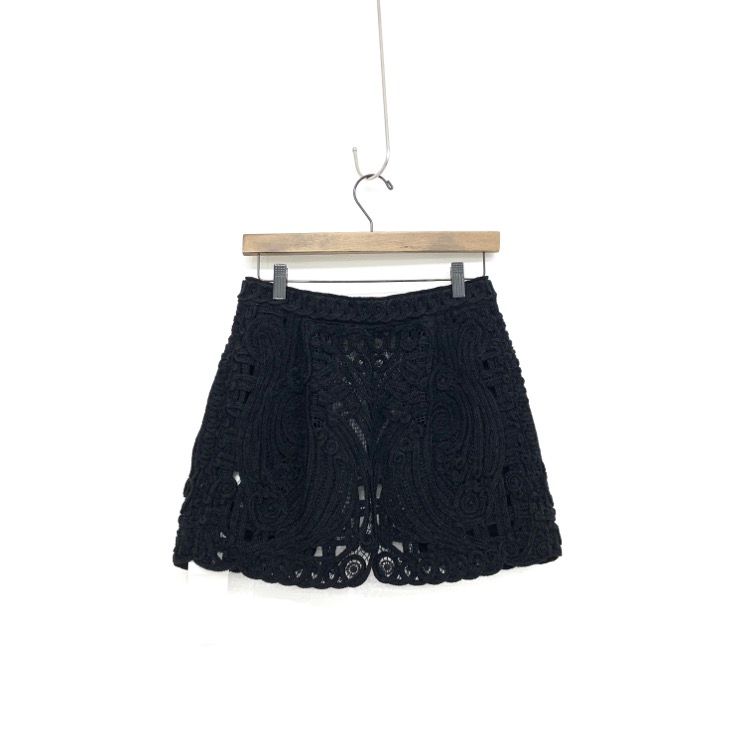 カラーblackブラックMame Kurogouchi  コード刺繍　ラップスカート　マメクロゴウチ