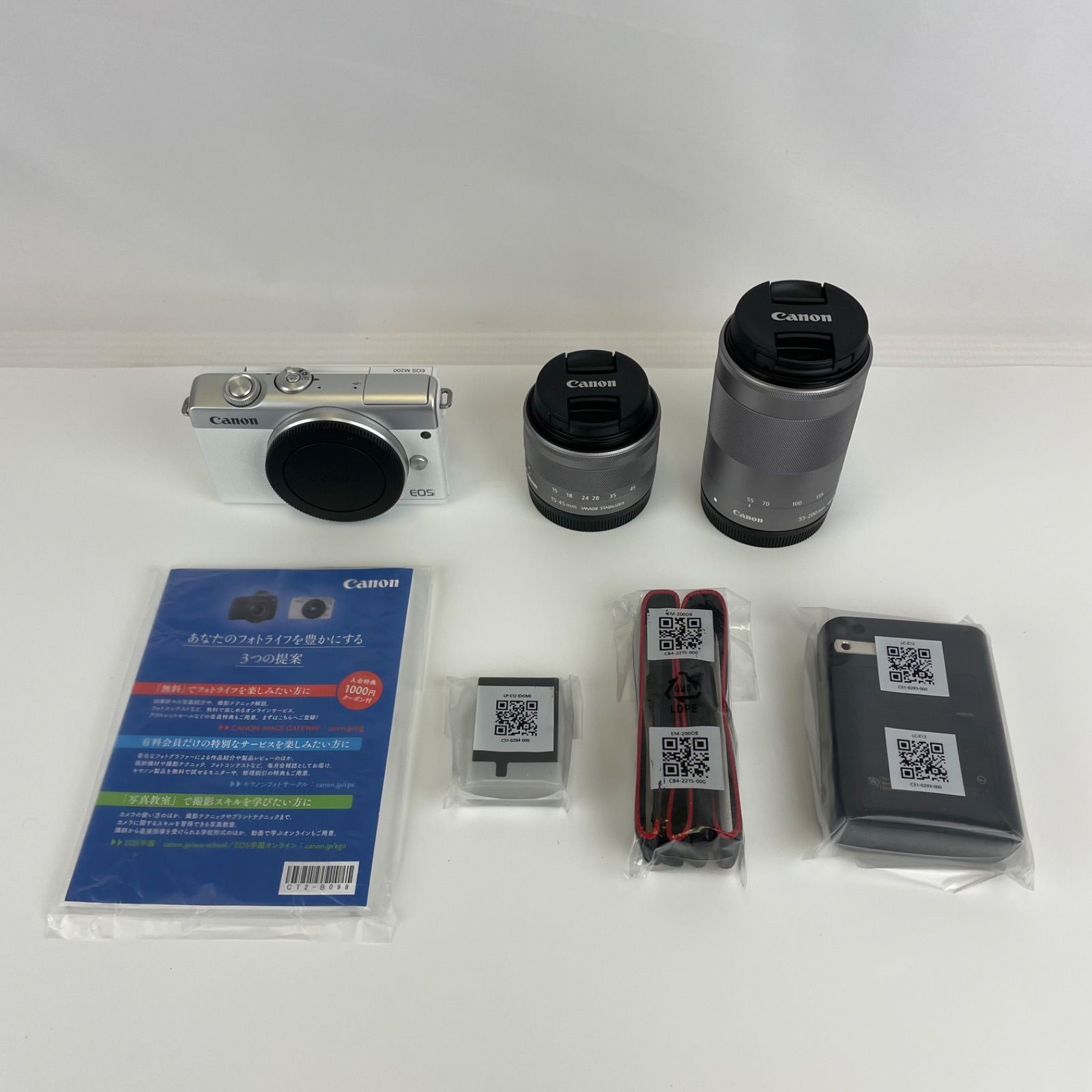 展示 Canon ミラーレス一眼カメラ EOS M 200 ダブルズームキット ホワイト WZK
