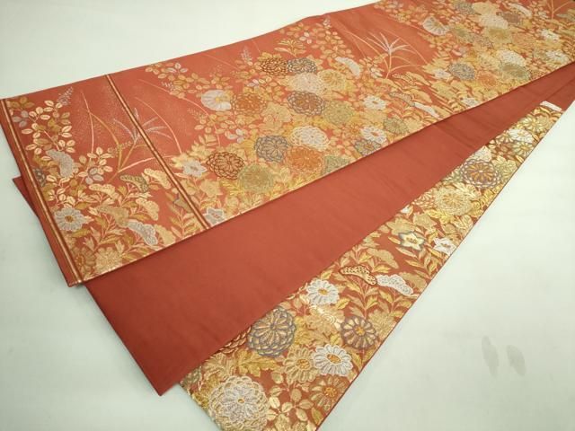 平和屋着物□極上 西陣河村織物謹製・手織り 六通柄袋帯 高台幸