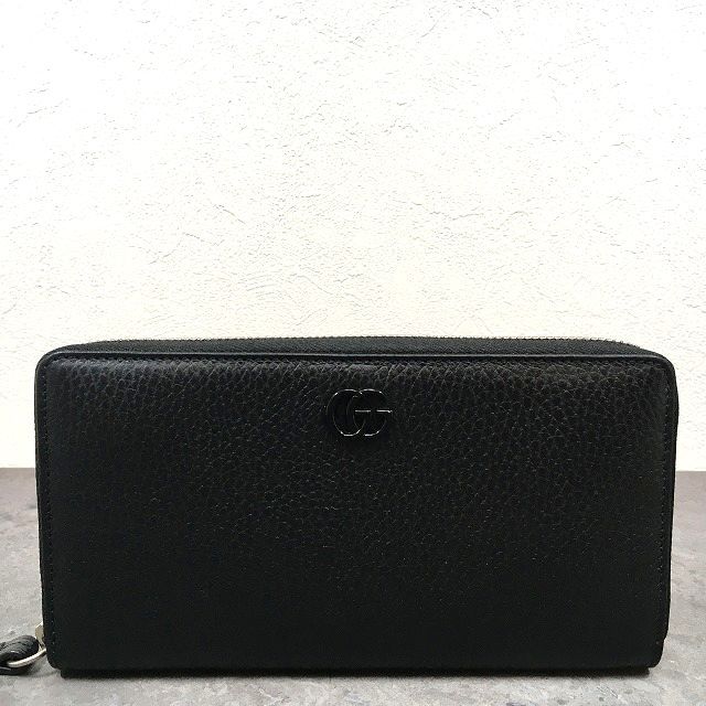 338 送料込み！ 極美品 GUCCI ジップウォレット 456117 ブラック  