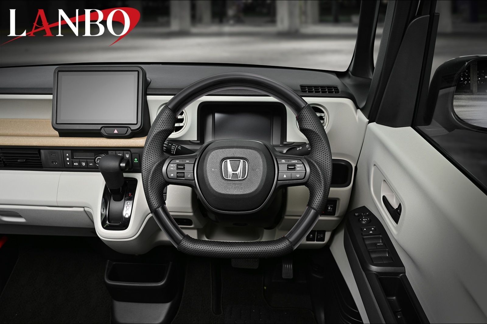 M s ホンダ フリード GT1-GT8 2025- LANBO オリジナル ガングリップ ステアリング ハンドル ピアノブラック ランボ パーツ 部品 フリードクロスター e HEVクロスター フリードエアー e HEVエアー LSH26C