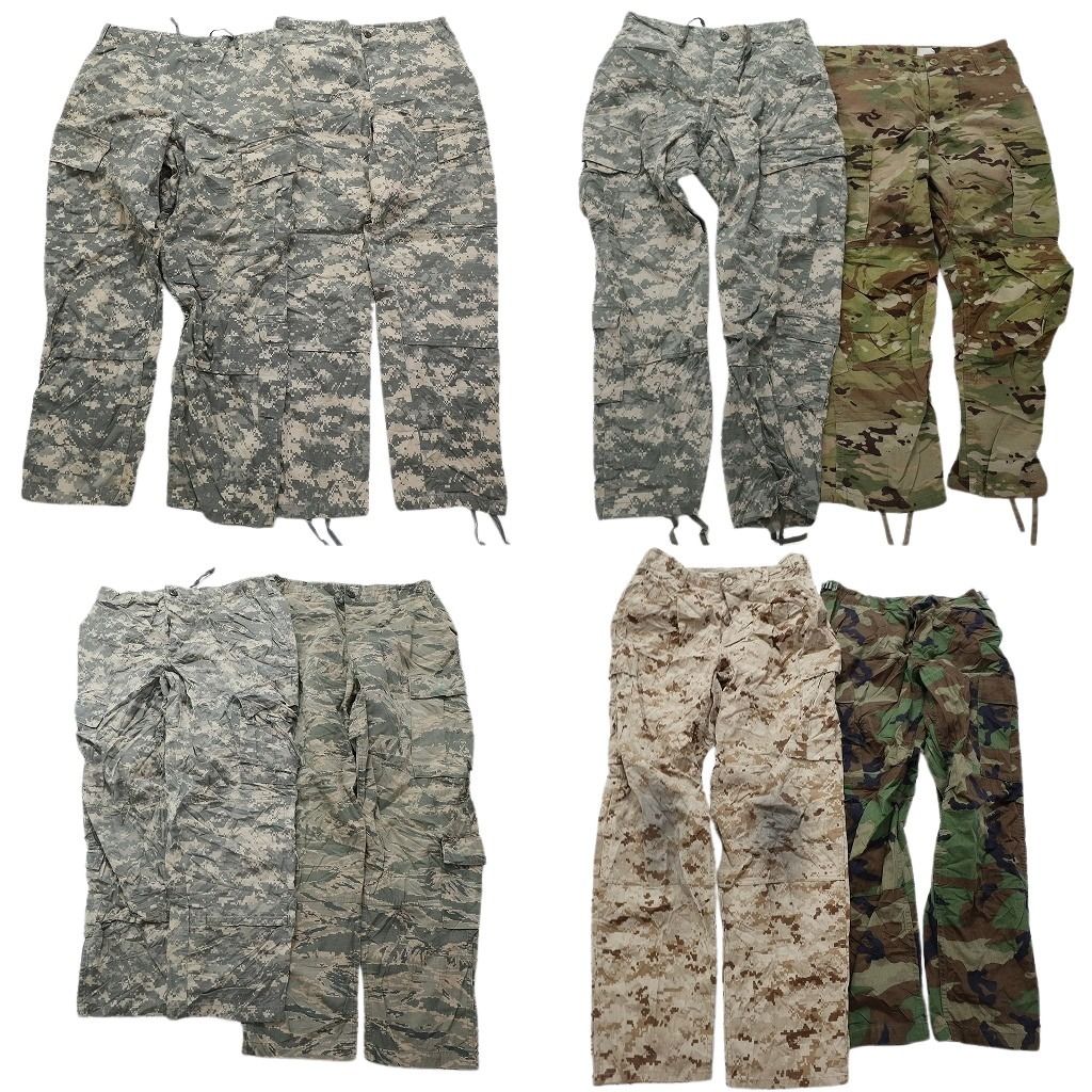 古着卸 まとめ売り 米軍実物 フィールドパンツ ミリタリー 8枚セット (メンズ Ｍ ) デジカモ ウッドランド マルチカム 中古 古着 MY6295