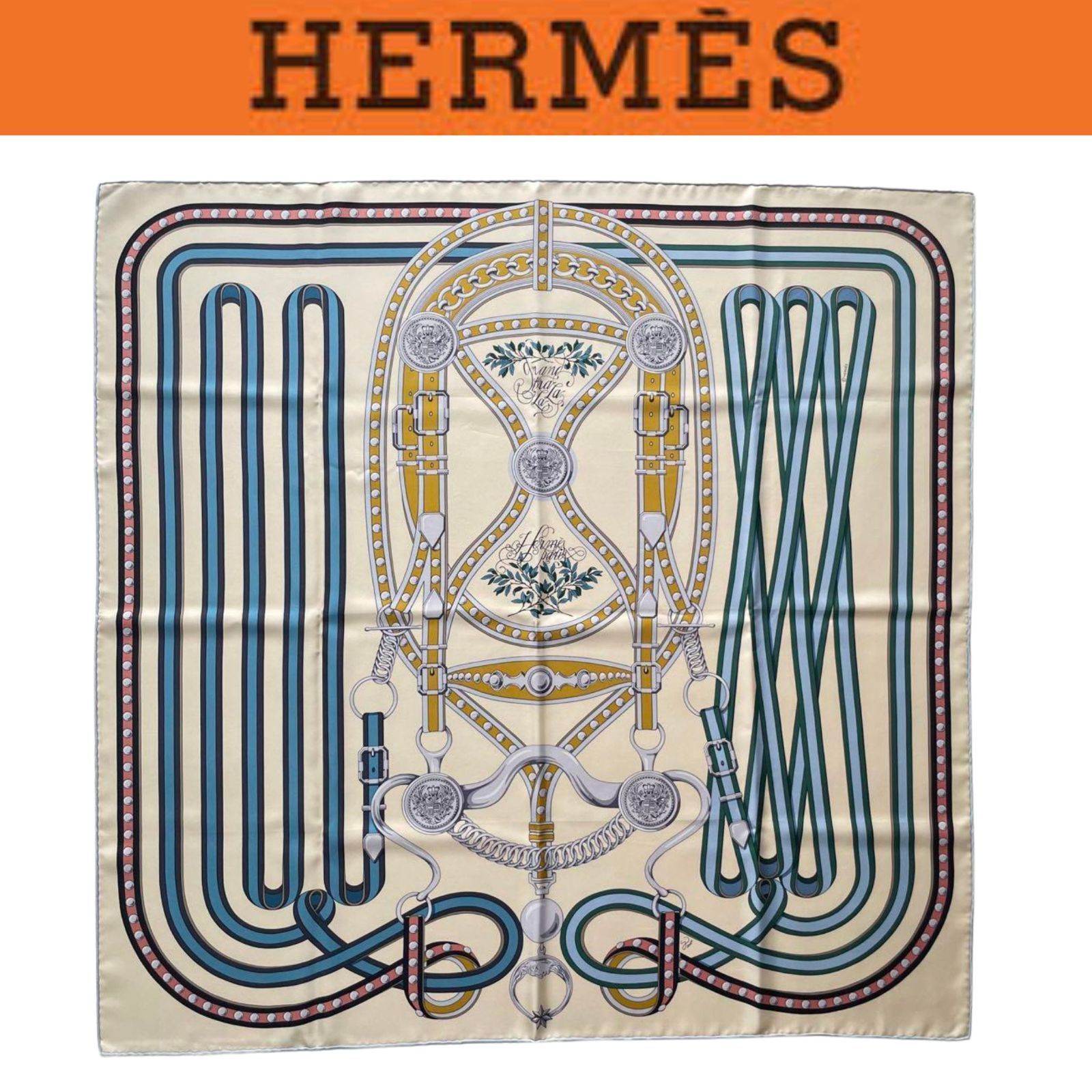 【人気】HERMES カレ 90 Grand Tralala シルクスカーフ エルメス カレ90 Grand Tralala グラン トゥラララ シルク