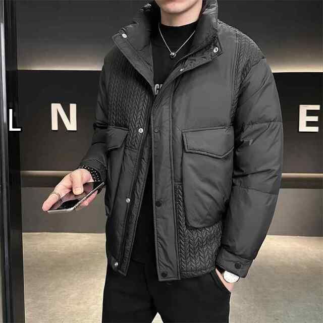 [L]秋冬 コーデ メンズ 服 シンプル ファッション オシャレ 大人 かっこいい 大きいサイズ ストリート 紳士服 ハイエンド ダウン ジャケット アウター スタンドカラー 薄手 トップス