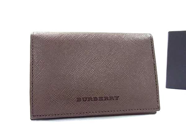 ♥ BURBERRY バーバリー レザー 内部ノバチェック カードケース カード入れ 名刺入れ メンズ ブラウン系 FP4172