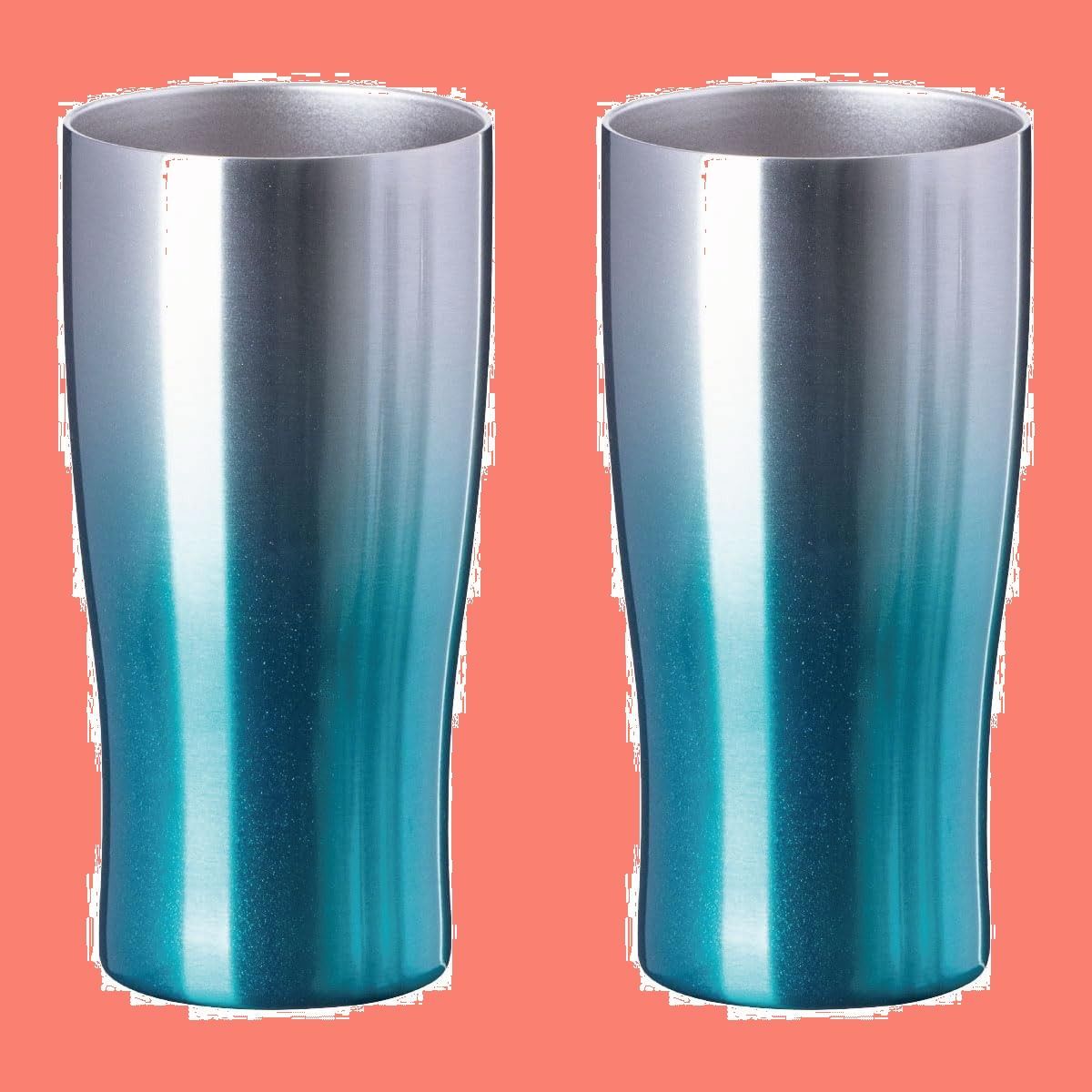 【新着商品】アトラス 保温保冷 タンブラー 430ml グラデーション ソーダブルー 2個 ペア真空断熱 ハイボール ASTG-433SB2P