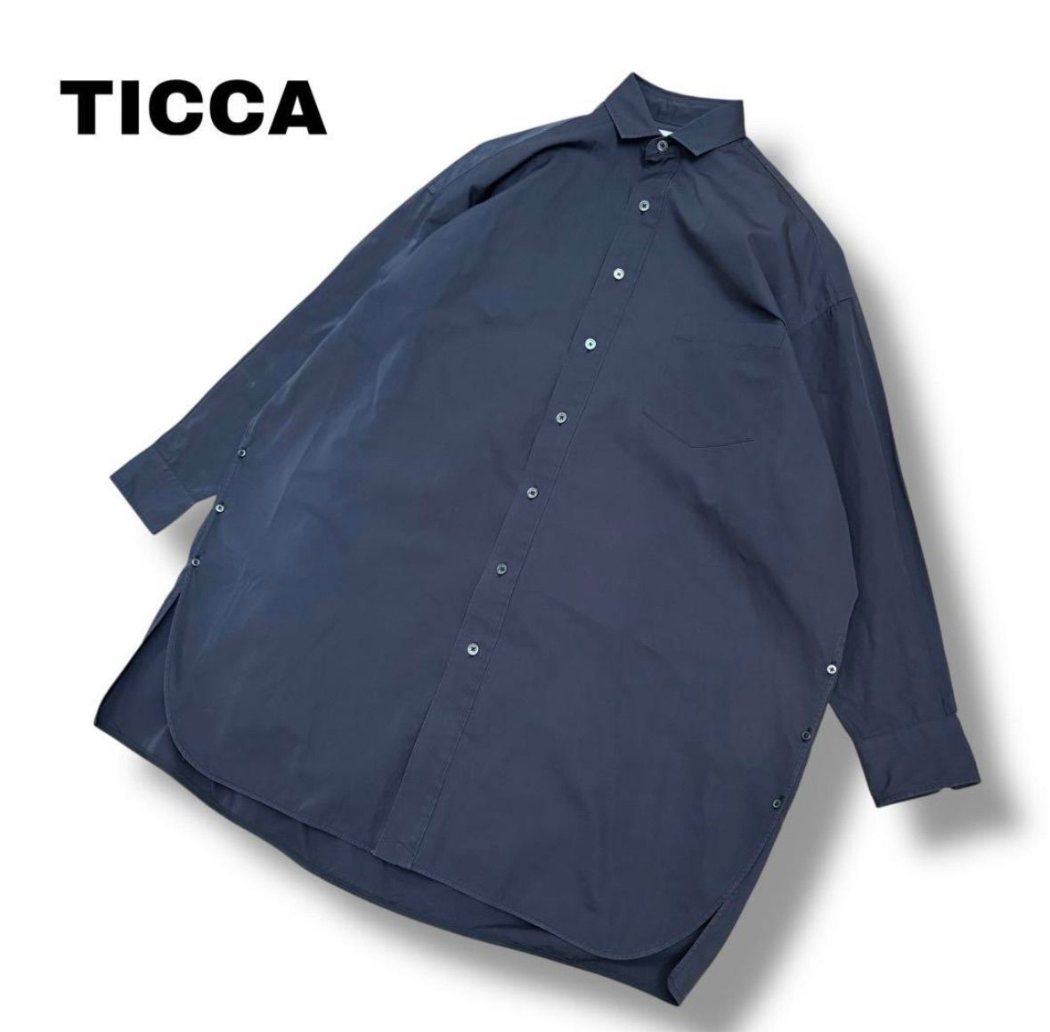 TICCA ラウンドサイドボタンオーバーシャツ