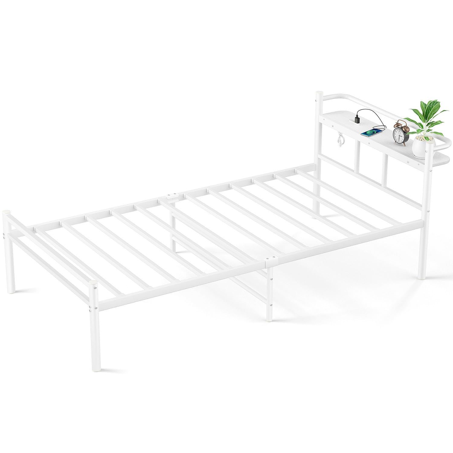 Amazon｜【耐荷重300Kg・2口コンセント】ベッドフレーム