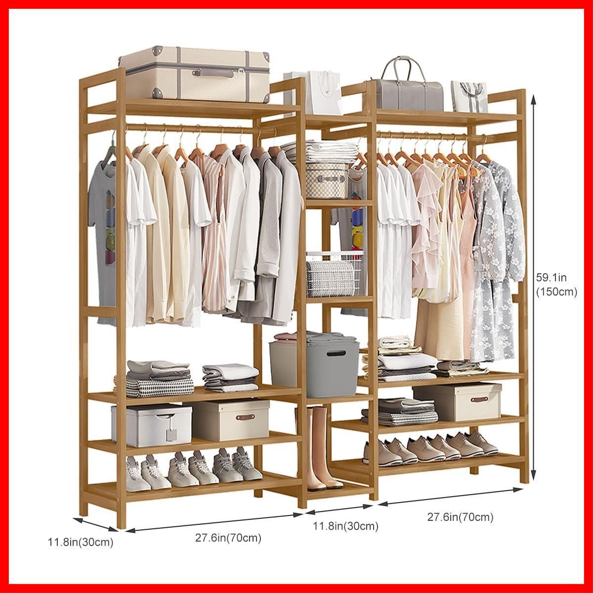 オープンシェルフ 衣類収納 白黒オープンシェルフ ハンガーラック