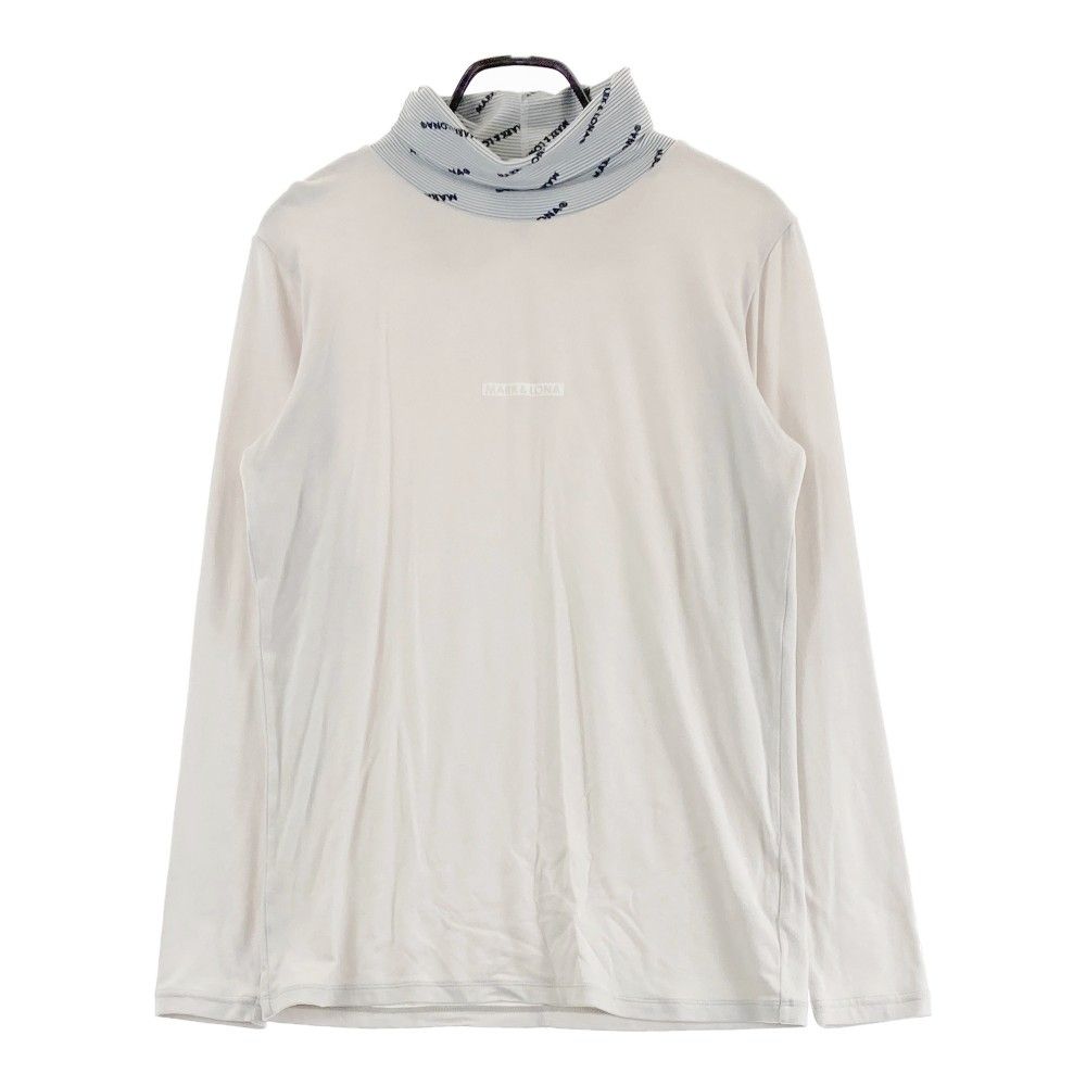 サイズ：48 MARK&LONA マークアンドロナ  タートルネック 長袖Tシャツ ボーダー柄 グレー系 [240101462961] ゴルフウェア メンズ ストスト サイズ：48 MARK&LONA マークアンドロナ タートルネック 長袖T