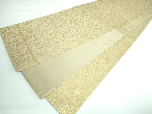 平和屋本店■極上　桝屋高尾　六通柄袋帯　黄純　笹蔓手宝尽文　金糸　逸品　DZAA5843kh5 平和屋本店□極上 桝屋高尾 六通柄袋帯 黄純 笹蔓手宝尽文 金糸 逸品