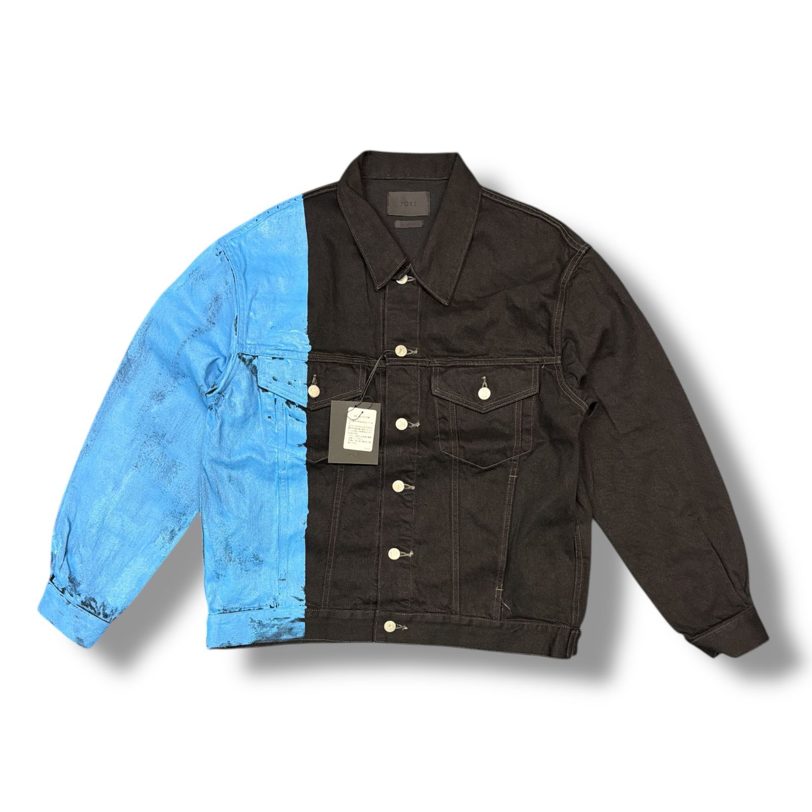 参考上代85800円 YOKE 24AW PAINTED DENIM TRUCKER JACKET ペイントデニムトラッカージャケット Gジャン ヨーク YK24FW0785B ブラック