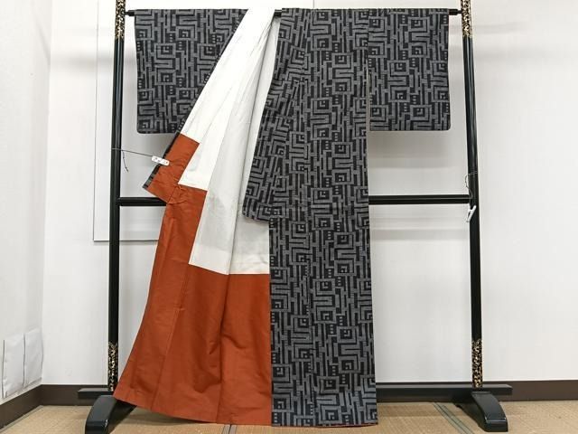 平和屋着物○本場大島紬 一元7マルキ 総絣 花蔦草文 正絹
