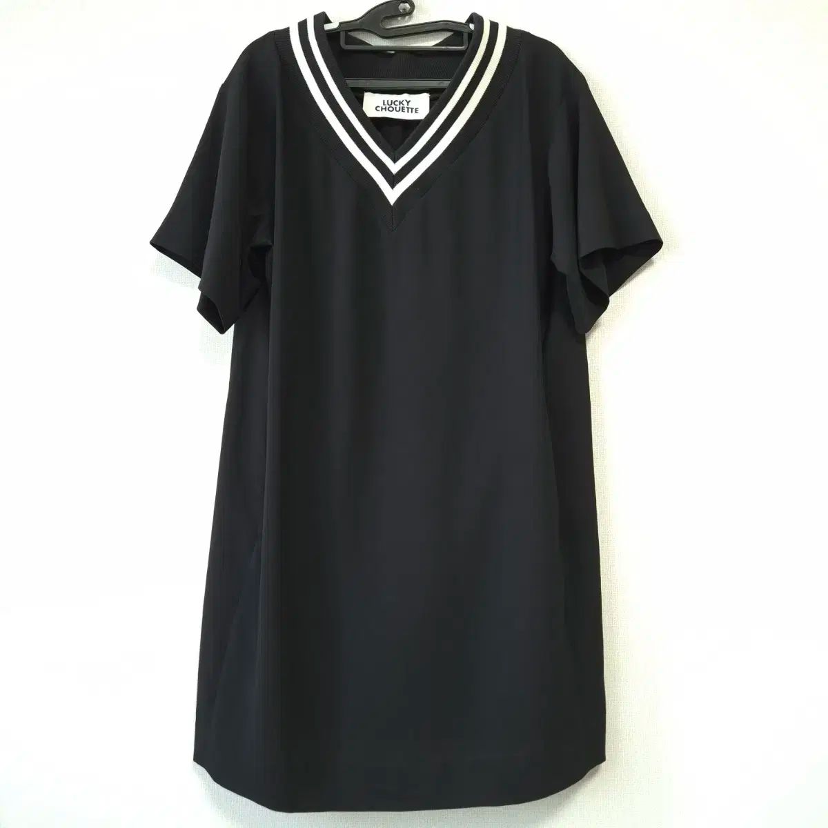 LUCKY CHOUETTE ラッキーシュエトゥ スキーム Vネック ワンピース 36