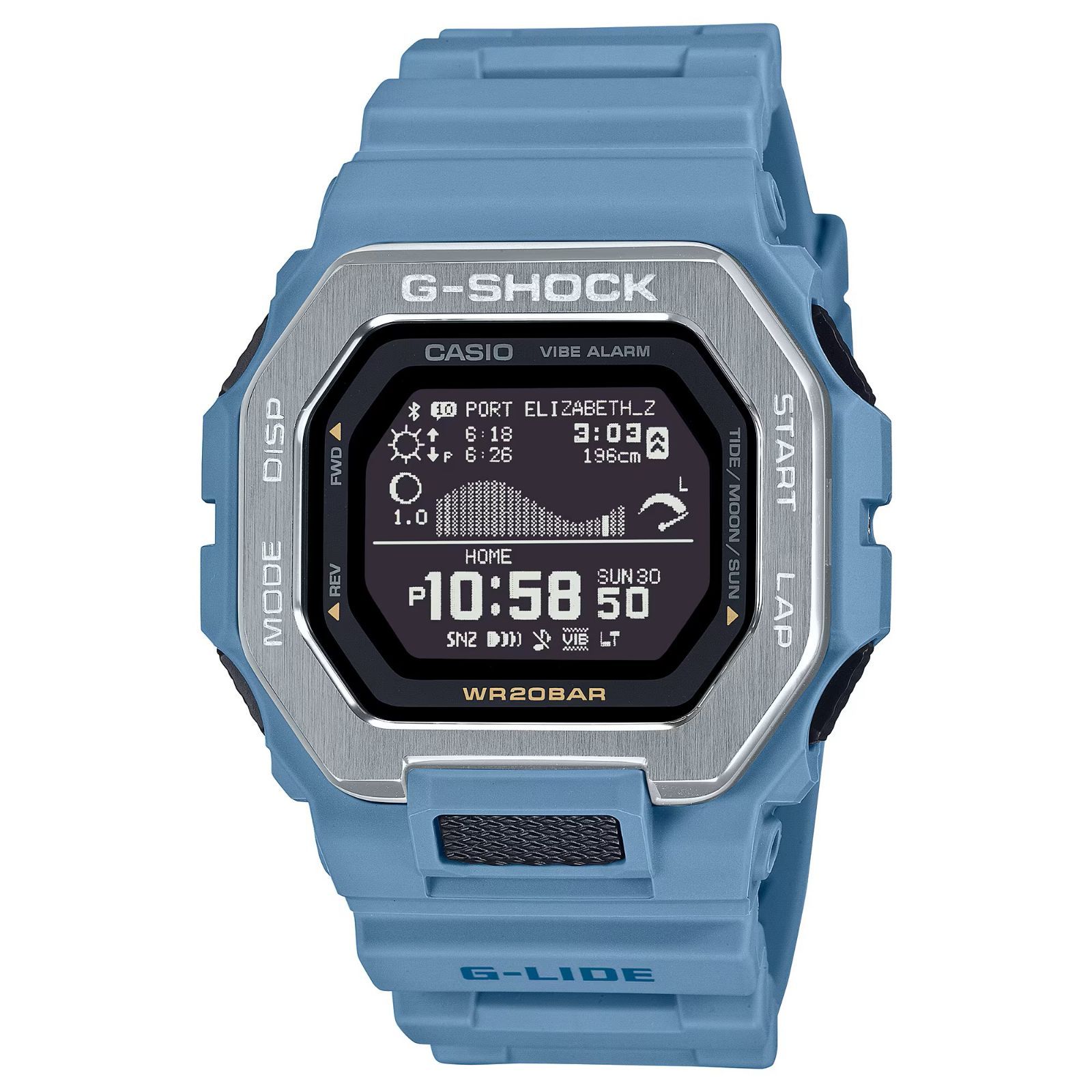 即納】CASIO カシオ G-SHOCK Gショック G-LIDE Gライド Bluetooth搭載 モバイルリンク GBX-100-2A  ライトブルー 腕時計 メンズ - メルカリ