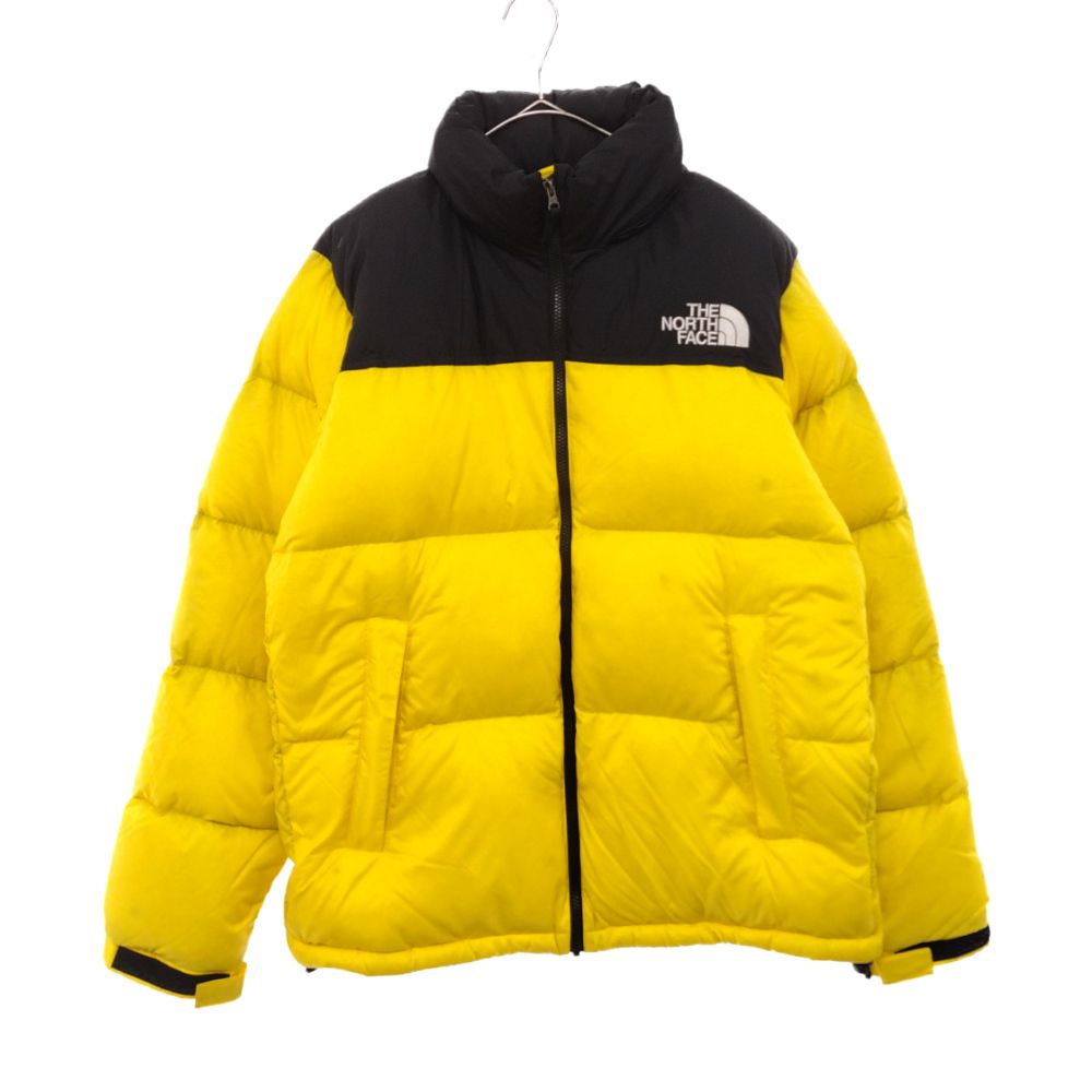 THE NORTH FACE (ザノースフェイス) NUPTSE JACKET ヌプシロゴ刺繍ナイロンジップアップダウンジャケット ND91841  イエロー/ブラック