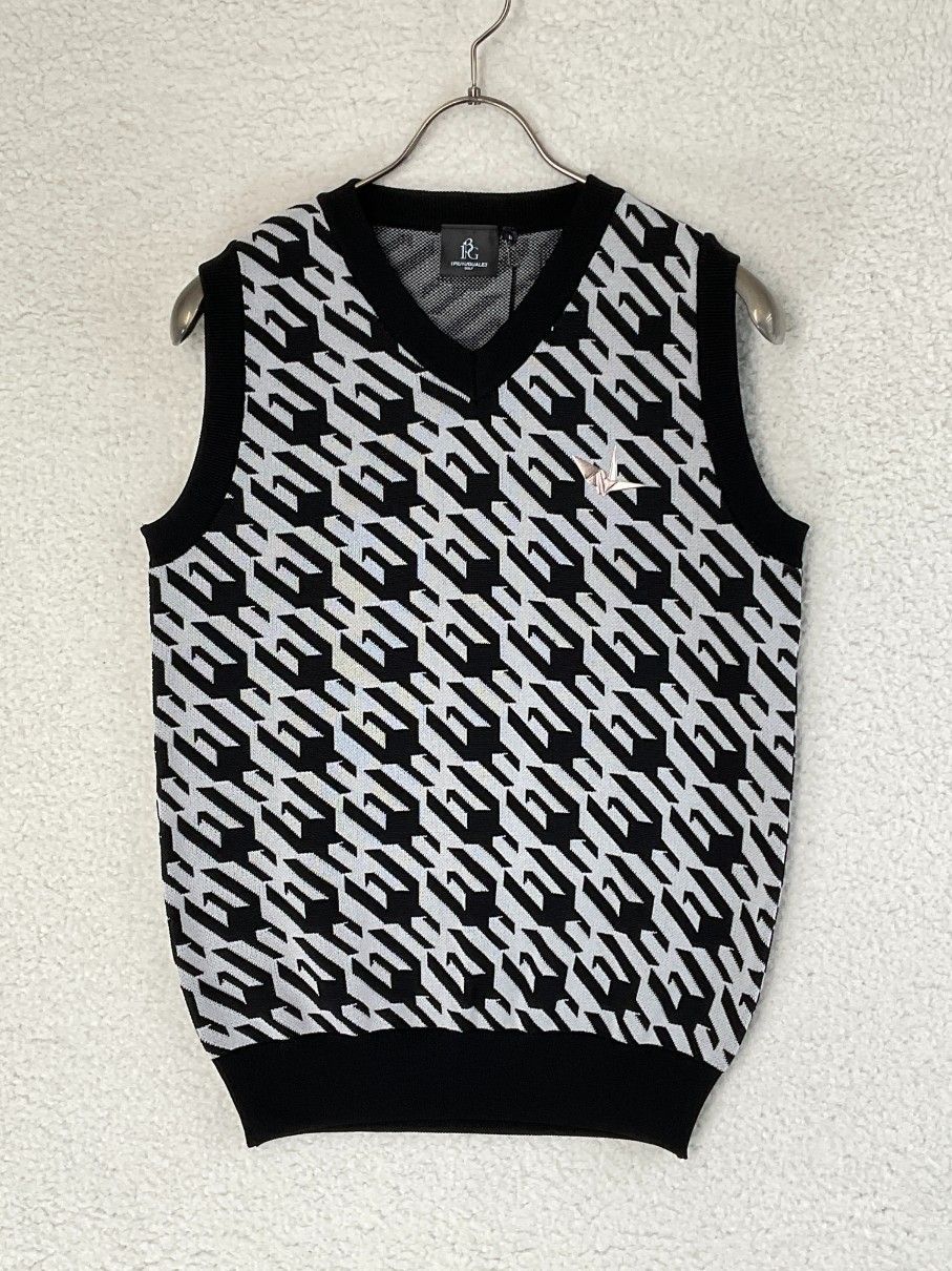 未使用 1PIU1UGUALE3 GOLF×戸賀敬城 3.0 ブラック×ホワイト HOUNDTOOTH