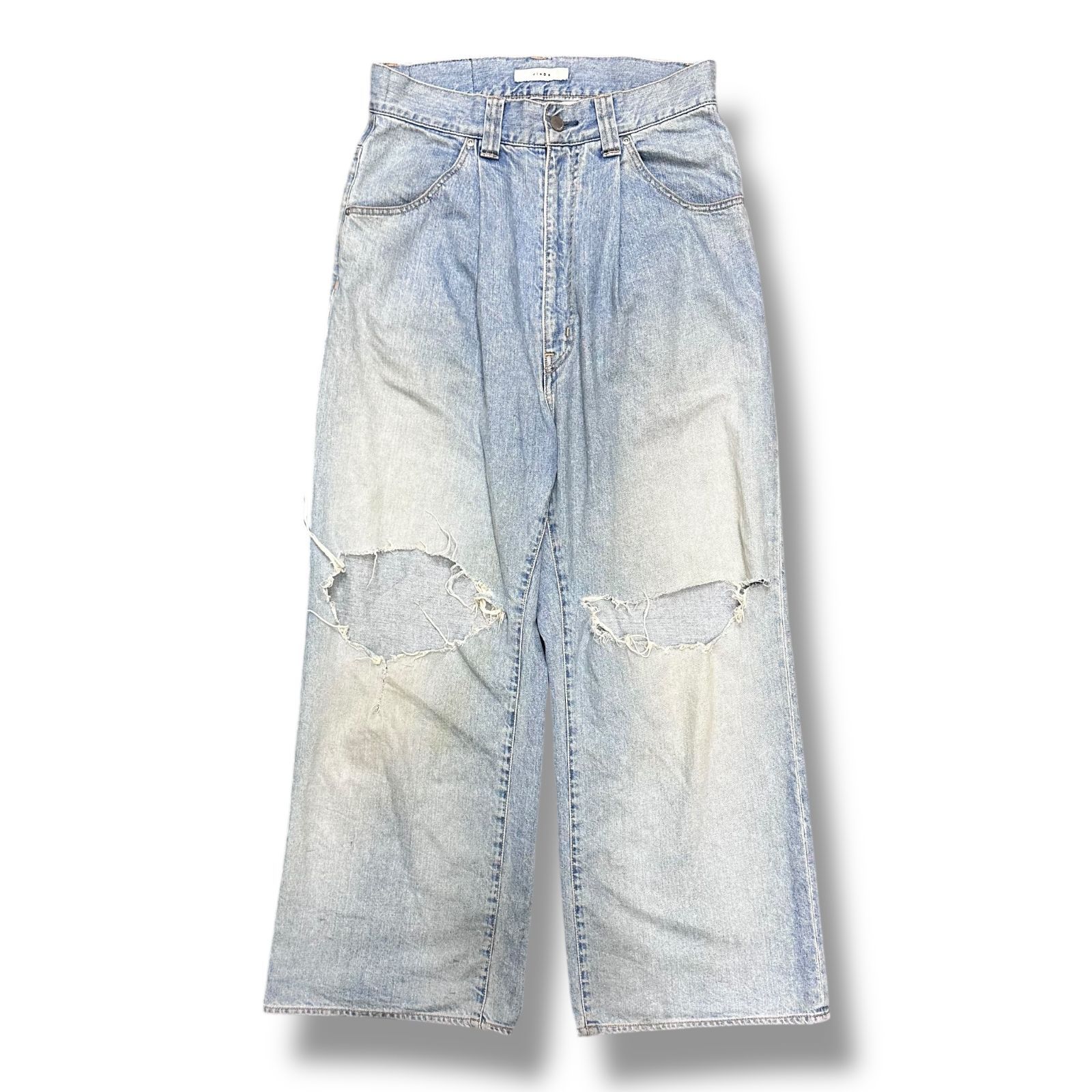 参考上代22000円 JieDa 23SS DAMAGE WIDE ONE TUCK STRAIGHT DENIM 