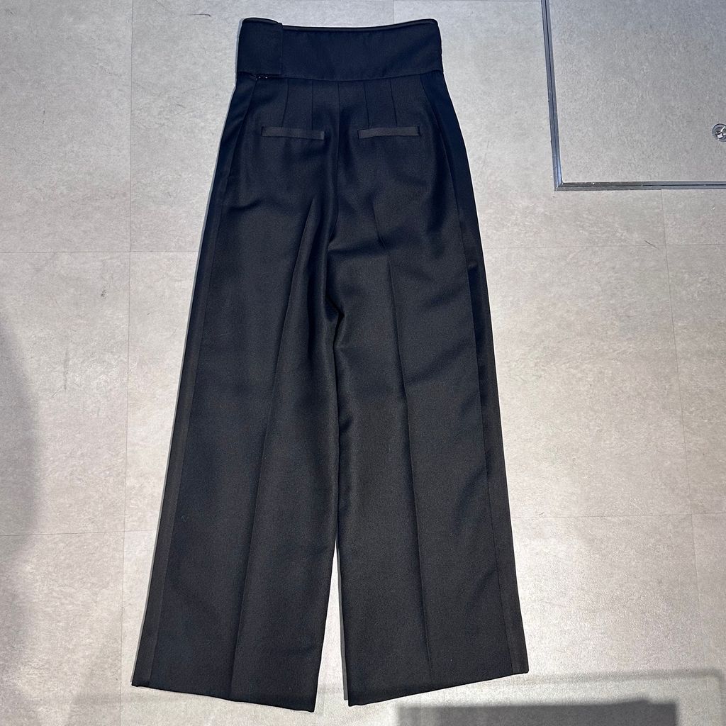 現行】HERMES エルメス ワイドスラックスパンツ ブラック size