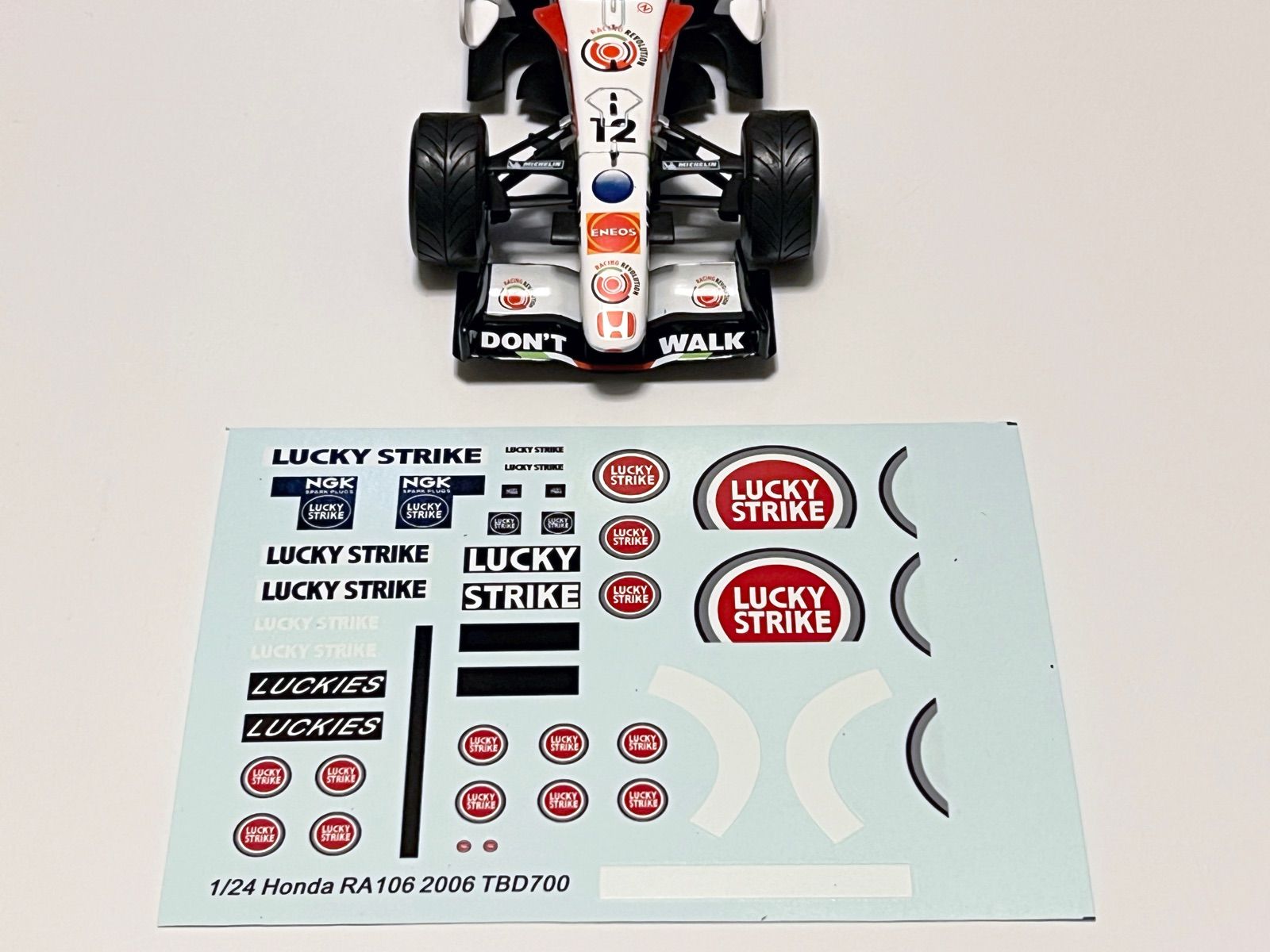 デアゴスティーニF1ミニカー対応 1/24 ホンダ RA106 ラッキー 