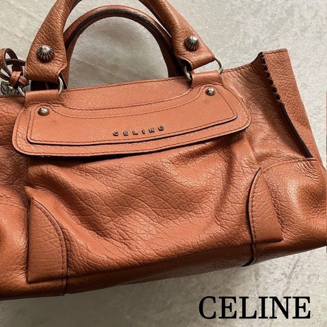 セリーヌ CELINE レザーブギーバック キャメル 馬車ストラップ ハンドバック SD-CE0029