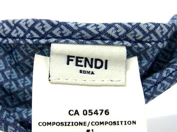  FENDI フェンディ ズッカ柄 ズッキーノ コットン100％ カチューシャ ヘア レディース ブルー系 AU 9932 その他 ウィッグ エクステ