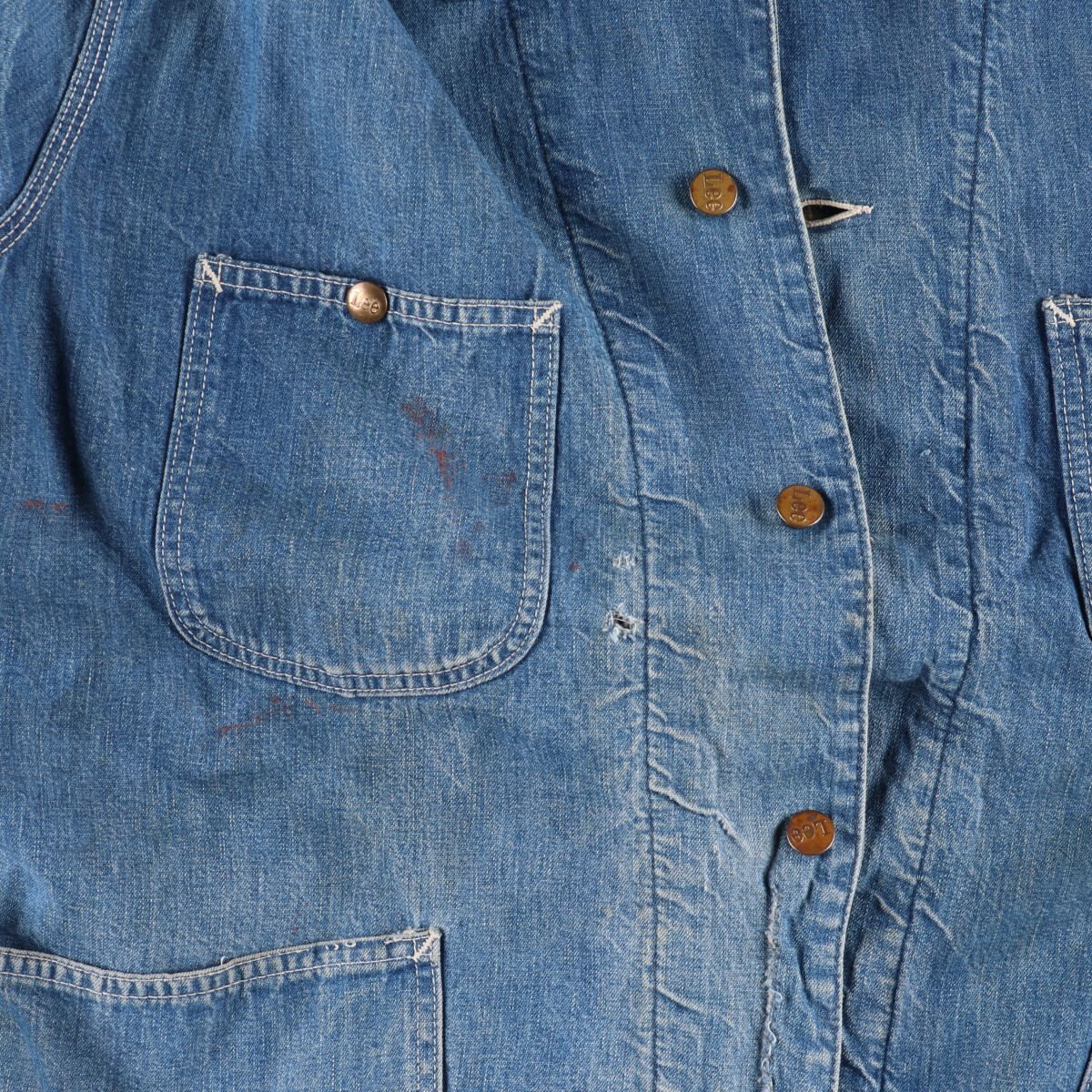 古着 70年代 リー Lee 81-LJ デニムカバーオール USA製 メンズXL