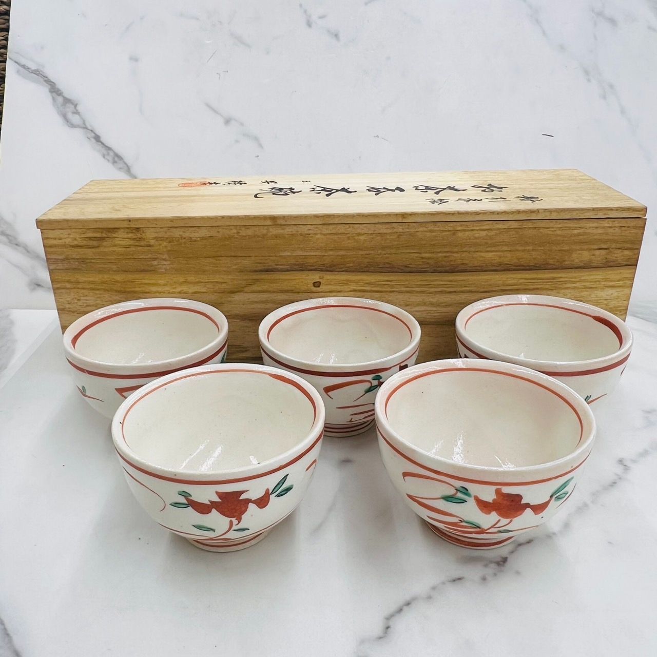 お茶呑茶碗 平安橘吉 粉引赤絵 湯呑 赤絵 たち吉 友箱 - メルカリ