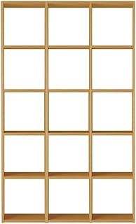無印 スタッキングシェルフセット 5段 オーク材 幅122×奥行28.5×高さ200cm 37263611