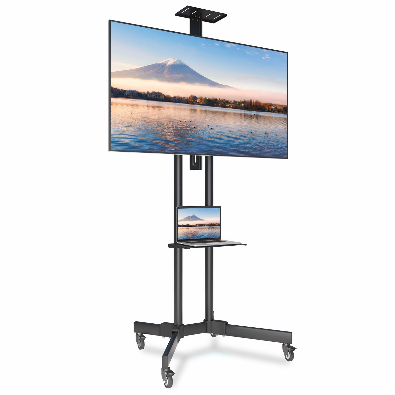 【新着商品】WHESWELL テレビスタンド TVスタンド 32～70インチ キャスター 高さ調整 角度調節 耐荷重50kg 省スペース モニタースタンド ハイタイプ業務用スタンド 簡単な組み立て会議用 展示用 
