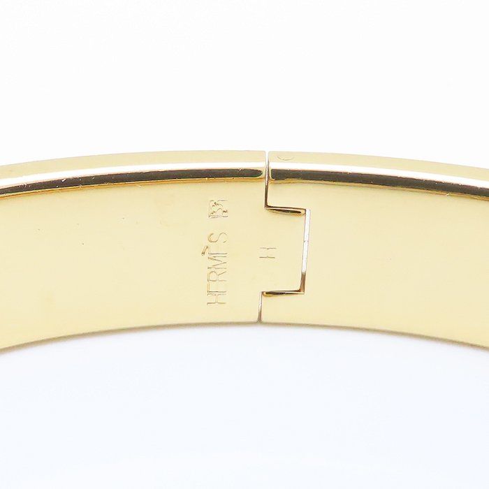 HERMES エルメス クリックH バングル GP ゴールドメッキxホワイト  