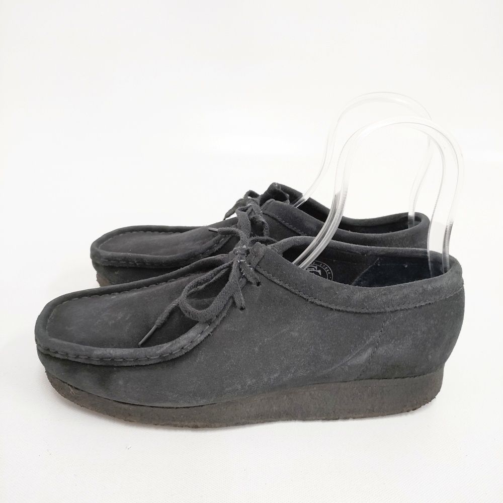 Clarks ワラビー スウェード サイズUK7 シューズ 靴 ブラック メンズ クラークス 5-1009G◎