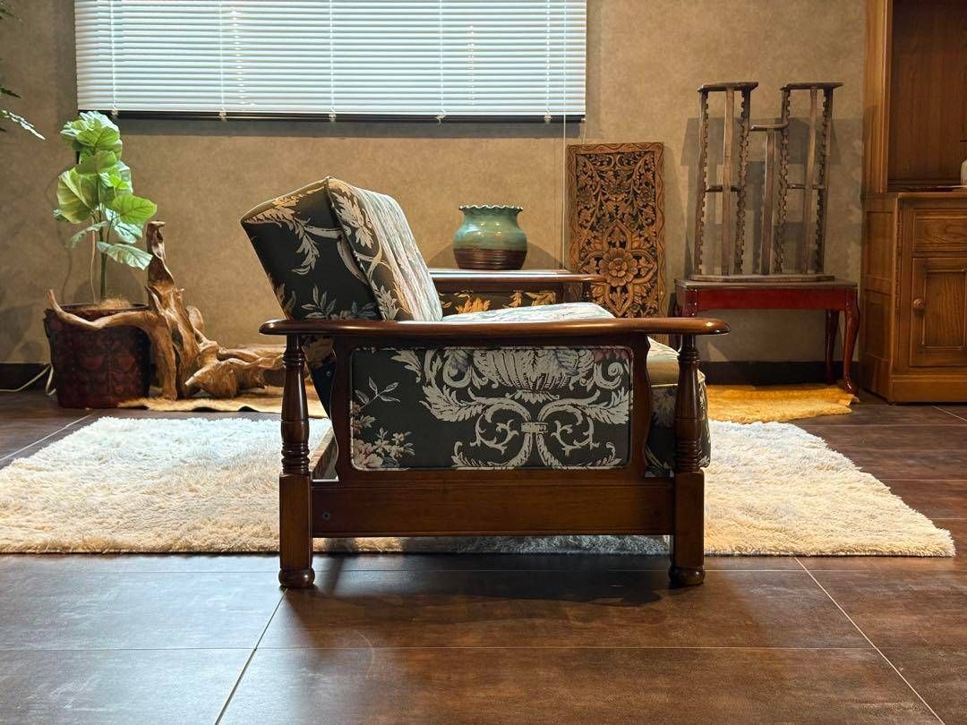 希少　カリモク　コロニアル　ソファベッド　アンティーク　ビンテージ　レトロ　HZ 希少 カリモク コロニアル ソファベッド アンティーク