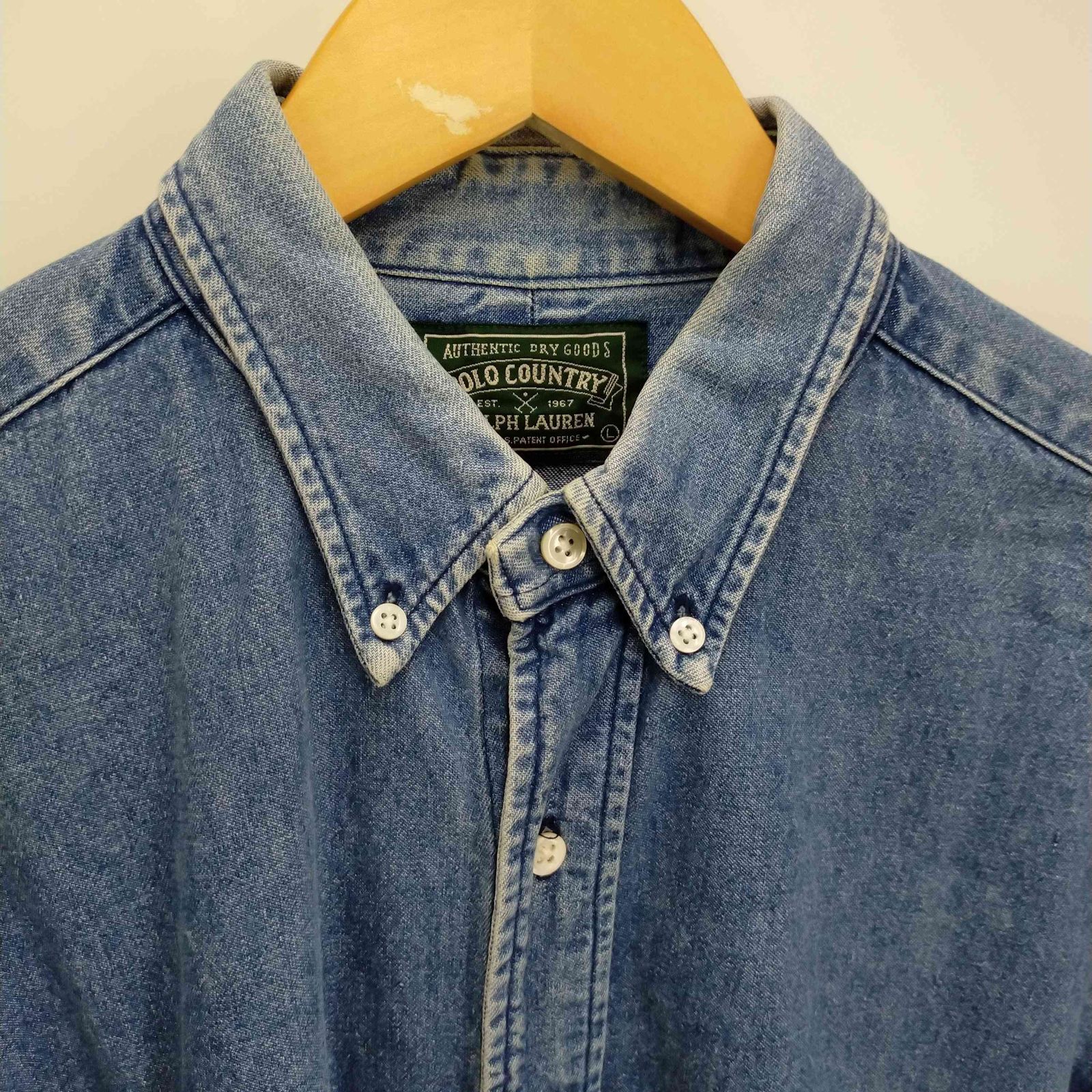 Ralph Lauren POLO COUNTRY ポロカン デニムシャツ 90s POLO COUNTRY RALPH LAUREN Denim Shirt L / ラルフローレン
