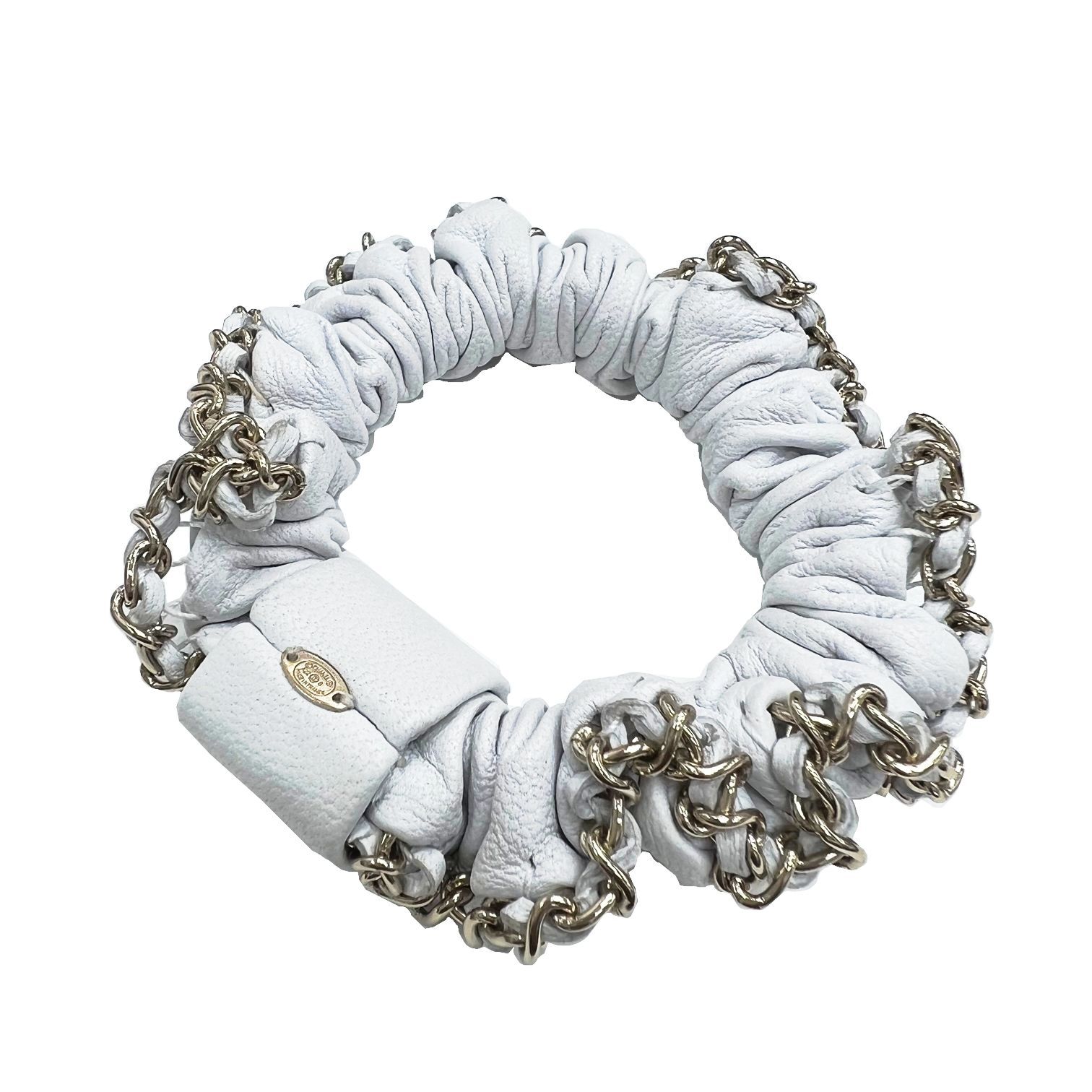 シャネルヘアコムシュシュ CHANEL シャネル シュシュ A22B ココマーク ヘアゴム レザー