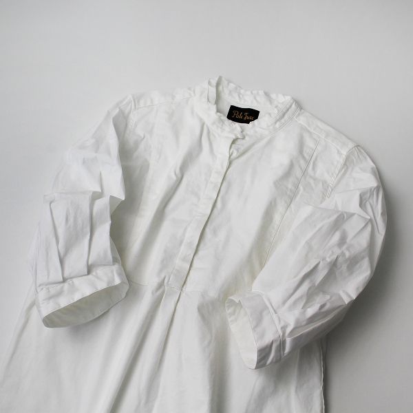 限定生産 Pale Jute ペールジュート White stand collar shirt 