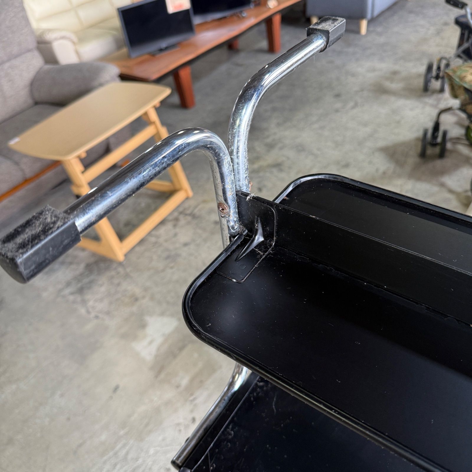 昭和レトロ ナショナル インダストリアル スチール製 テレビ台 サイド