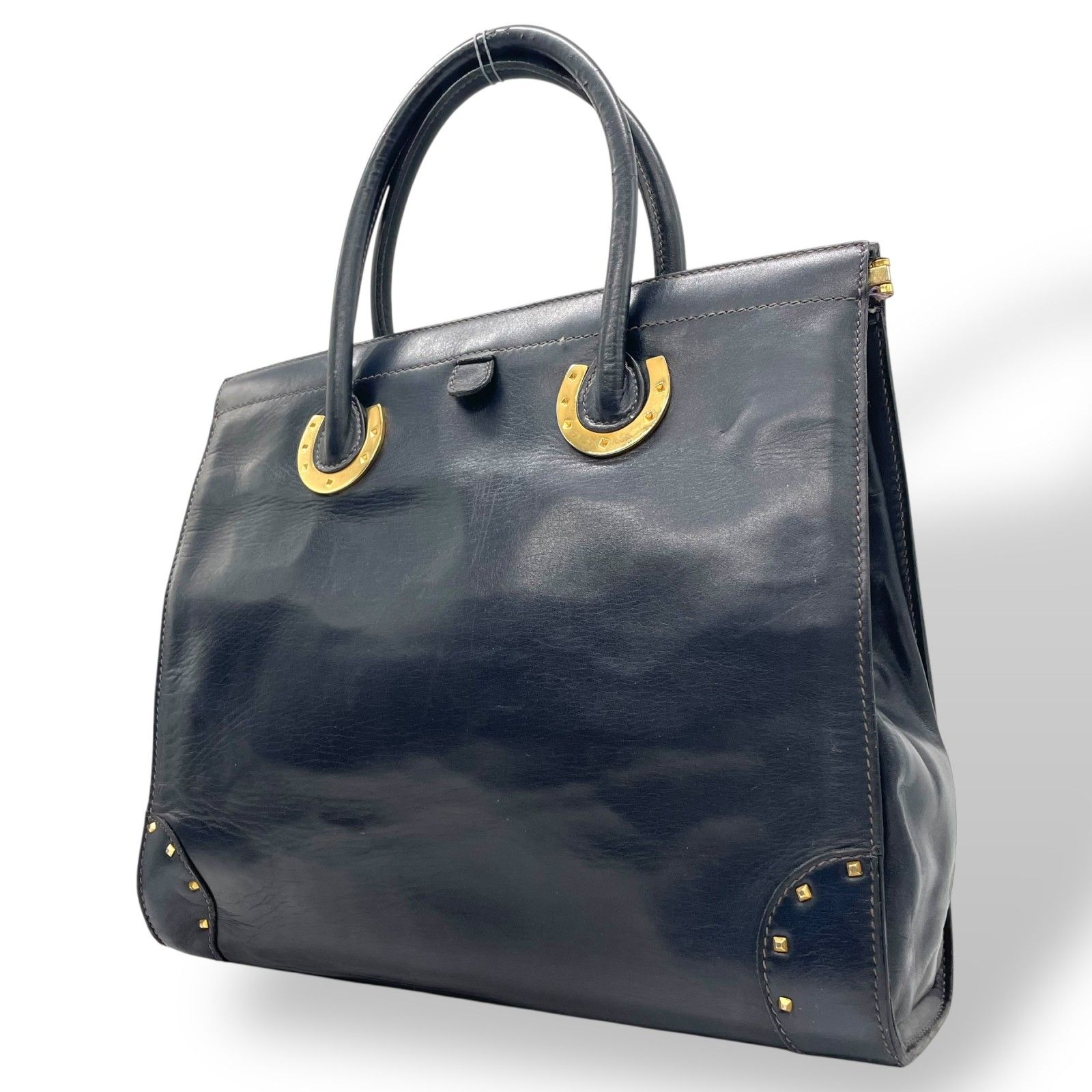 本物】 GUCCI グッチ GG 革×シェリー　カバン　トート　紺　ネイビー 楽天市場】【8/1 P2倍】【本物保証】 箱付 グッチ GUCCI