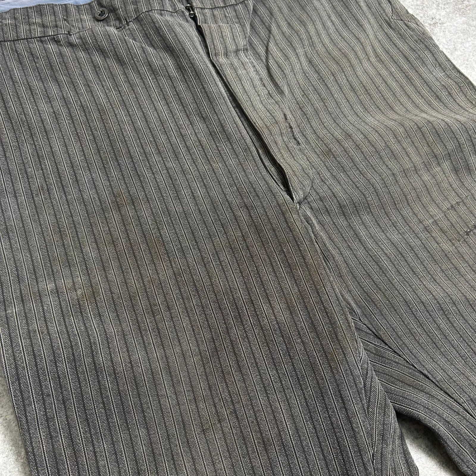 ストライプ ワークパンツ メタルボタン 1930's 1940's 30s 40s UNKNOWN フレンチマルチストライプワークパンツ