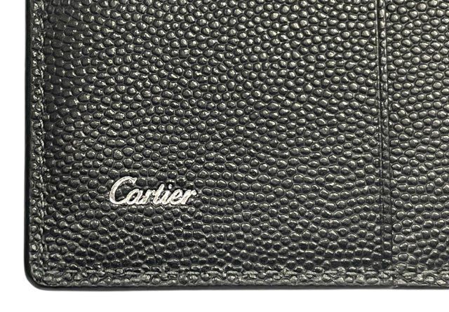 【専用】　Cartier 名刺入れ　カードケース　サントス　レザー　ブラック 新品同様 カルティエ カードケース 二つ折り 名刺入れ ブラック