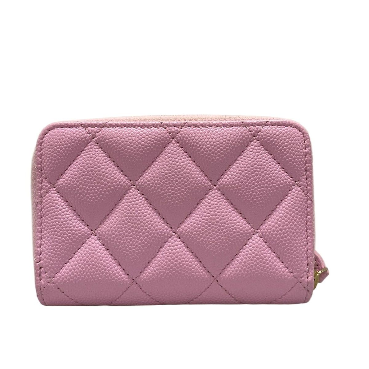 CHANEL シャネル コインケース マトラッセ AP3186 ライトピンク ラウンドファスナー ココマーク ゴールド金具