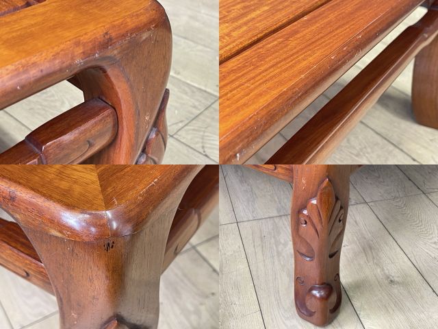 送料無料 和モダン 唐木指物座卓 井上昇山作 高級 角座卓 文机