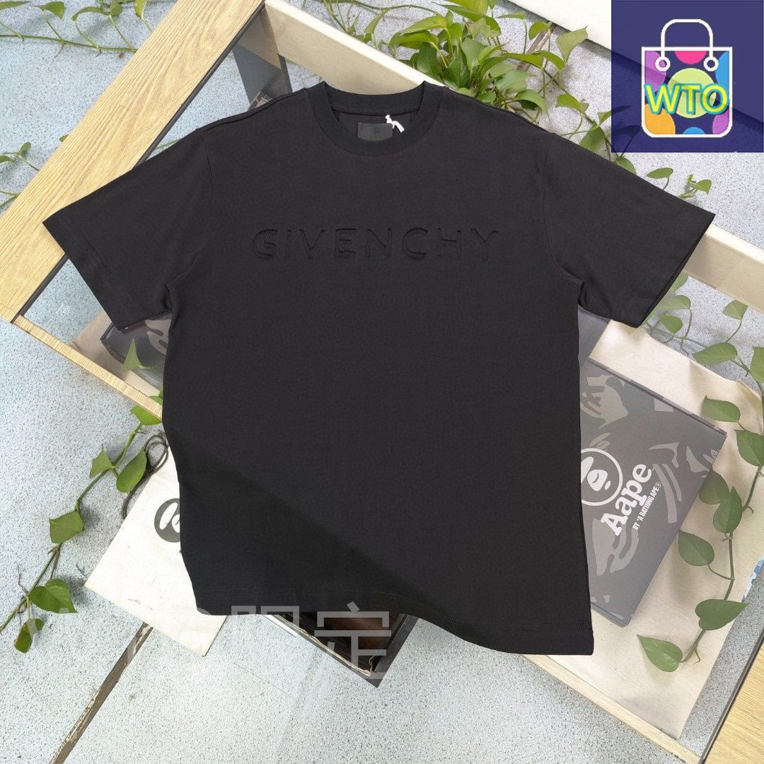 Givenchy メンズ＆レディース カジュアル ショートスリーブ Tシャツ ロゴプリント ブラック ホワイト S-XL -WTO輸入1 KARIMZIABAT_FR
