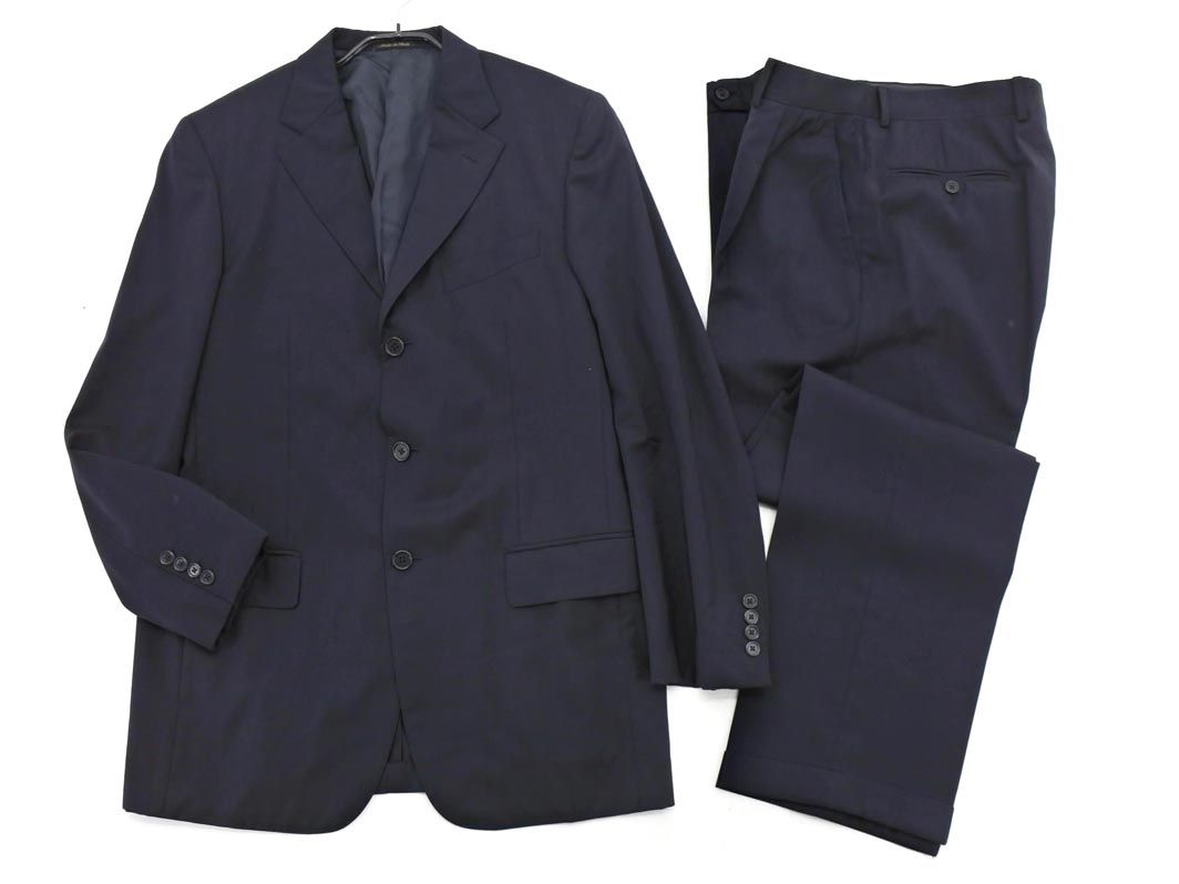 GIVENCHY ジバンシイ ウール混 セットアップ ジャケット パンツ スーツ size48 紺 ◎メンズ